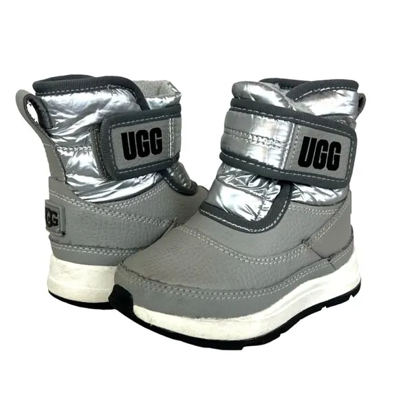 UGG Toddlers' Taney Weather Metallic Boots  Size 6  Silver Winter Snow Boots