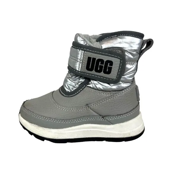 UGG Toddlers' Taney Weather Metallic Boots  Size 6  Silver Winter Snow Boots