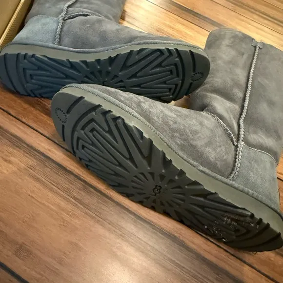 UGG Women's Bailey Button Triplet Grey Sheepskin Boot