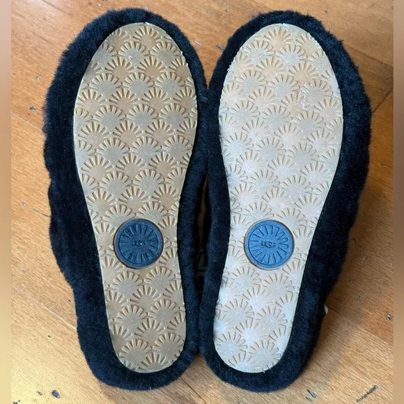 UGG Women’s Fluff Yeah Slides, Black, Size 7