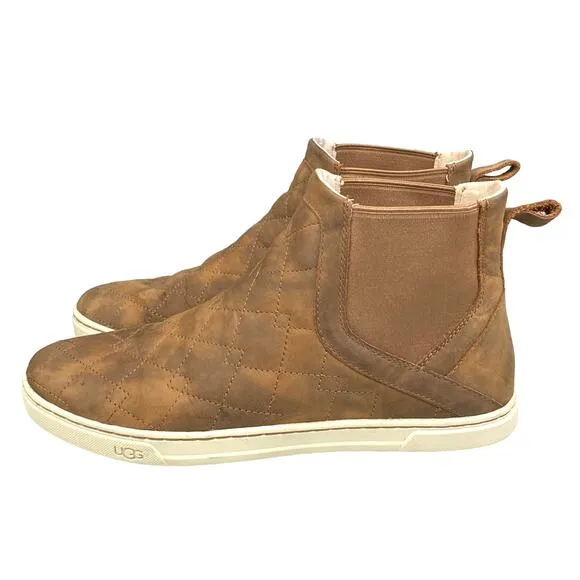 UGG Women’s Hollyn Deco Quilted Brown Slip On Ankle Boots Size US 9