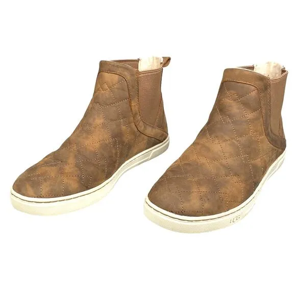 UGG Women’s Hollyn Deco Quilted Brown Slip On Ankle Boots Size US 9