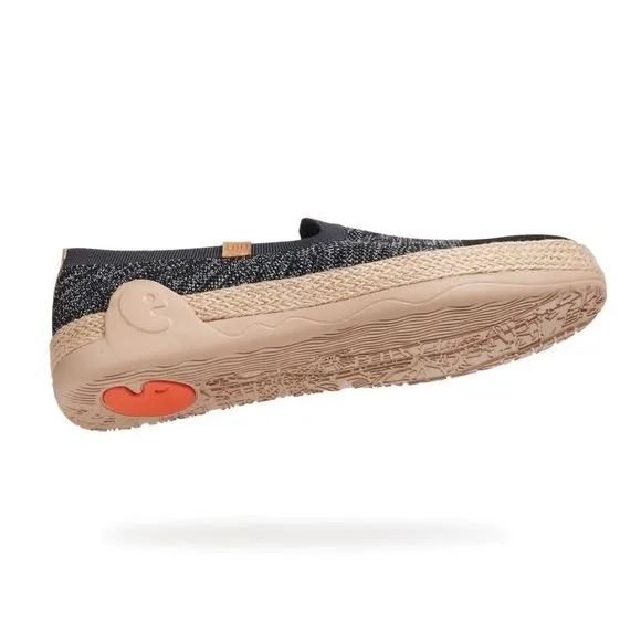UIN Men's Espadrilles Slip Ons Walking Casual Shoes (Charcoal Black Marbella II)