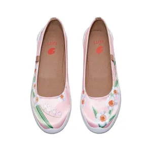 UIN Women's Ballet Flats Slip On Pointed Toe Casual Shoes (Lily of the Valley 2)