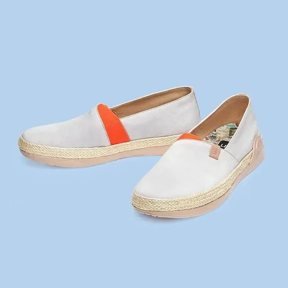 UIN Women's Espadrilles Slip On Casual Shoes (Marbella Creamy White)New No Box