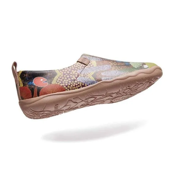 UIN Women's Walking Shoes Slip On Microfiber Casual Comfort Loafers (Sea Life)