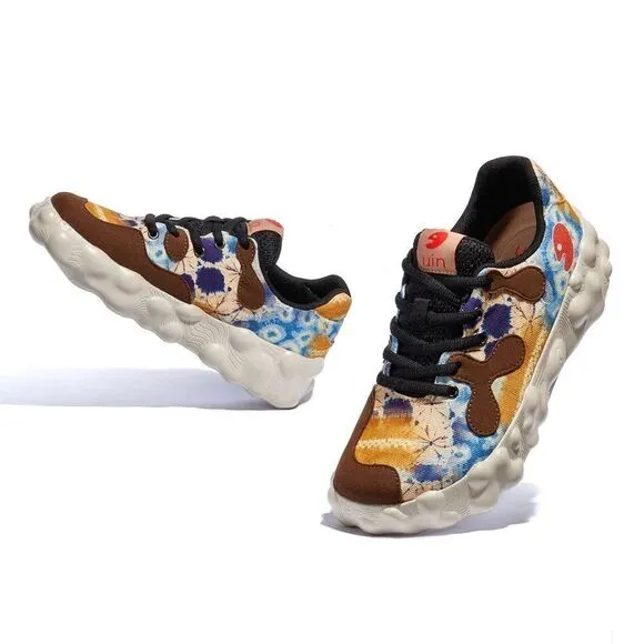 UIN Women's Walking Travel Shoes Wide Toe Chunky Sneaker (Afterglow Figueras)