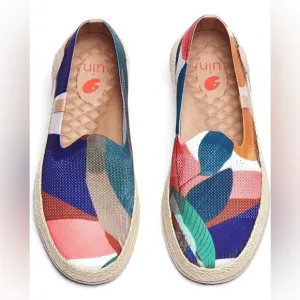 UIN Women's Espadrilles Knitted Walking Casual Shoes Marbella (Board Leaf)