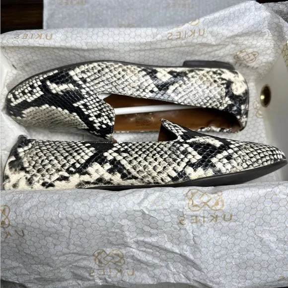 Ukies Snakeskin Python Flats US 8 Loafers Real Snake Leather Soles Nano Gel