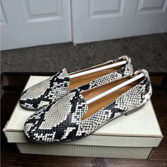 Ukies Snakeskin Python Flats US 8 Loafers Real Snake Leather Soles Nano Gel