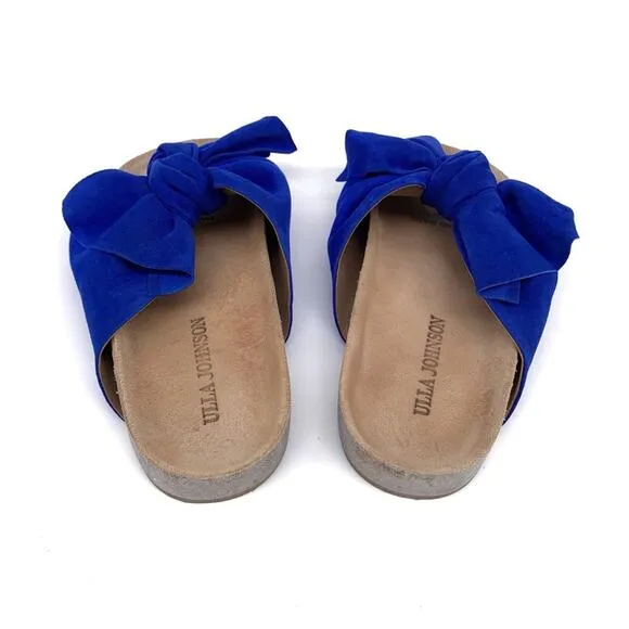 ULLA JOHNSON Ingrid Slide Sandal Cobalt Blue Suede 36