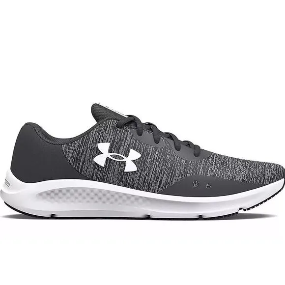 Under Armour UA CHARGED PURSUIT 3 TWIST Men's Size 12 Grey/Black Sneakers New