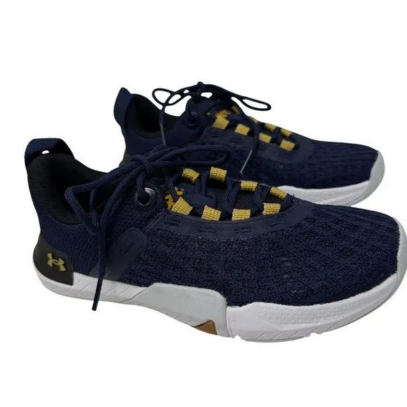 Under Armour Women’s Size 6.5 Notre Dame TriBase Reign 5 Blue Shoes Sneakers New