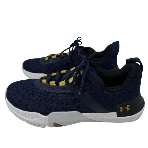 Under Armour Women’s Size 6.5 Notre Dame TriBase Reign 5 Blue Shoes Sneakers New