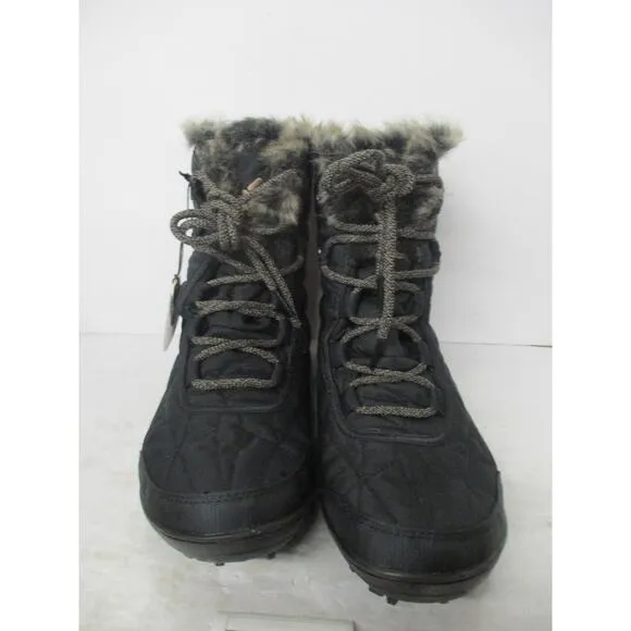 USED Columbia Women's Minx Shorty Cold Weather Boots, Black/Pebble-Size 9.5