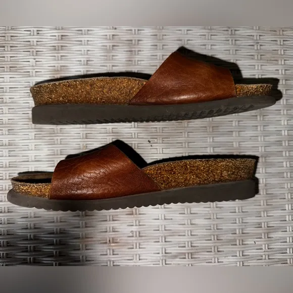 Used Hanki Mephisto Genuine Leather Brown Sandals Made in France 38