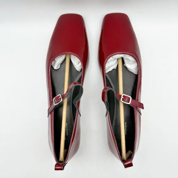 Vagabond Womens Delia Mary Jane Flat EU 38 US 8 Red Patent Leather NIB