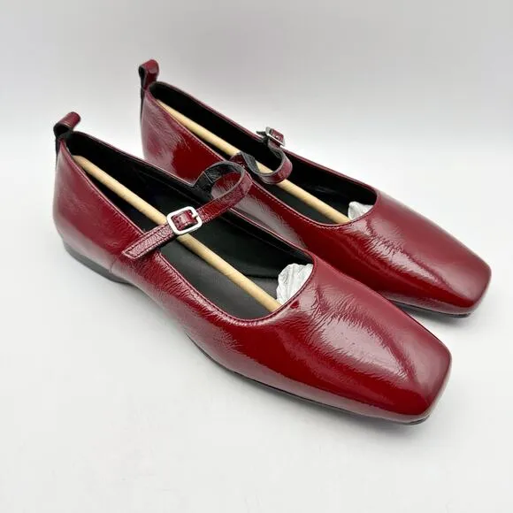 Vagabond Womens Delia Mary Jane Flat EU 38 US 8 Red Patent Leather NIB