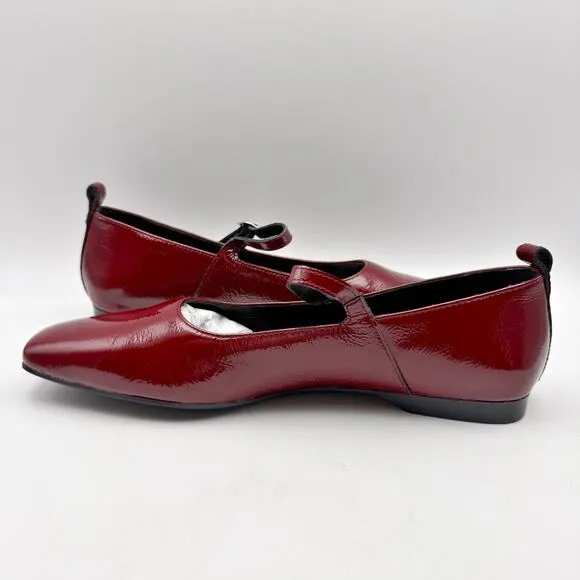 Vagabond Womens Delia Mary Jane Flat EU 38 US 8 Red Patent Leather NIB