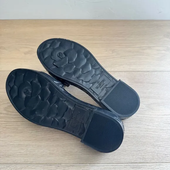 Valentino Atelier Rose Black Slide Women’s 38  MSRP $450