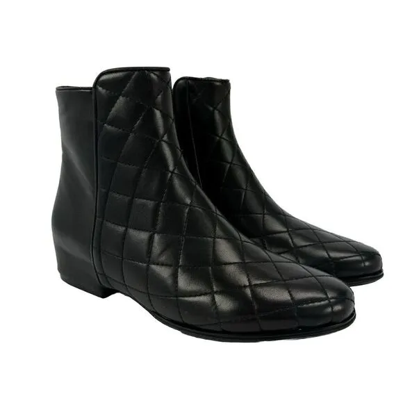 Vaneli Womens 6 M Gaston Ankle Boots Booties Black Nappa Quilted Leather NIB NEW