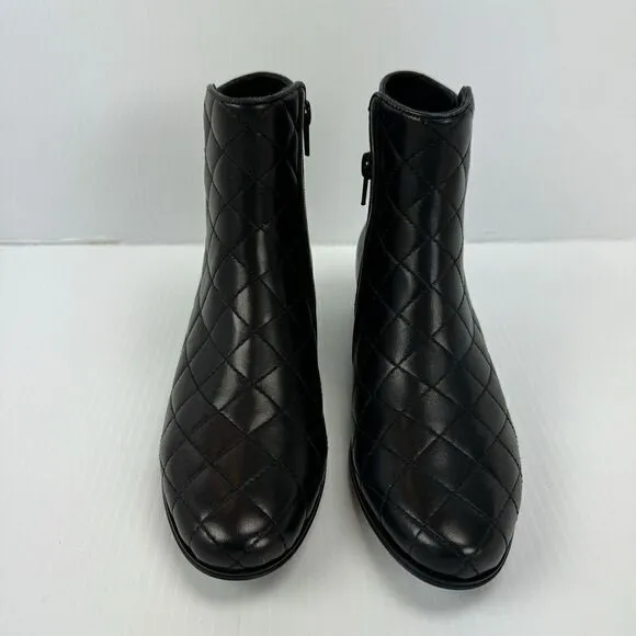 Vaneli Womens 6 M Gaston Ankle Boots Booties Black Nappa Quilted Leather NIB NEW