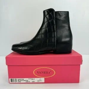 Vaneli Womens 6 M Gaston Ankle Boots Booties Black Nappa Quilted Leather NIB NEW
