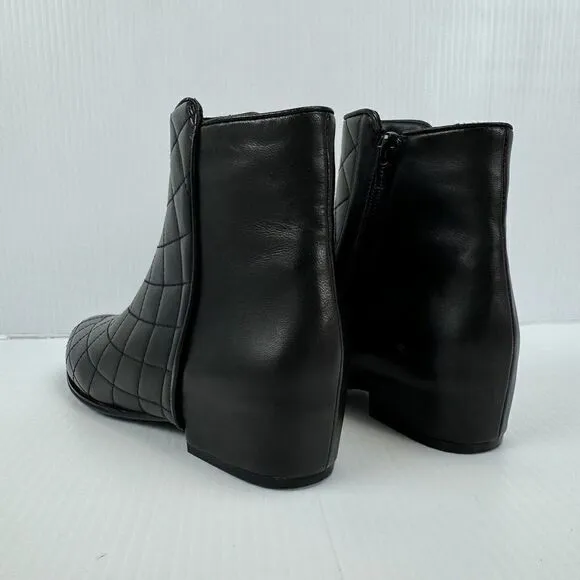 Vaneli Womens 6 M Gaston Ankle Boots Booties Black Nappa Quilted Leather NIB NEW
