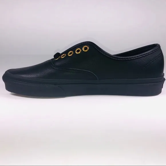 VANS Authentic Soft Leather Triple Black Sneakers