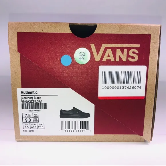VANS Authentic Soft Leather Triple Black Sneakers