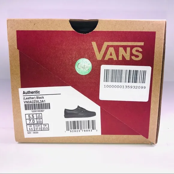 VANS Authentic Soft Leather Triple Black Sneakers