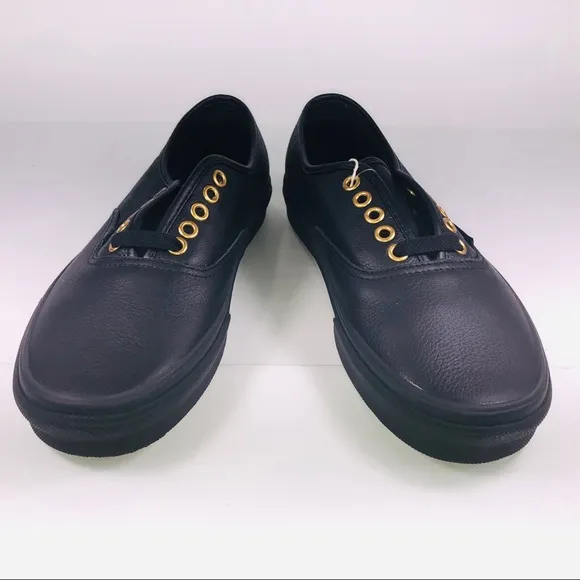 VANS Authentic Soft Leather Triple Black Sneakers