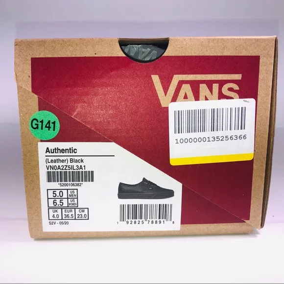 VANS Authentic Soft Leather Triple Black Sneakers