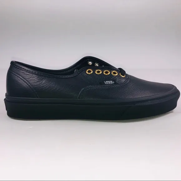 VANS Authentic Soft Leather Triple Black Sneakers