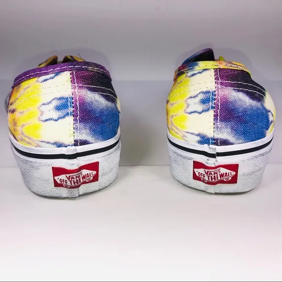 VANS Authentic Washed Tie Dye &amp; True White Sneaker
