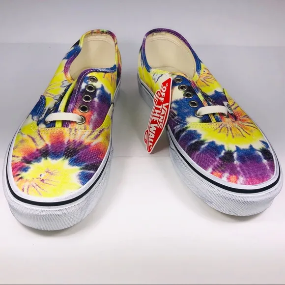 VANS Authentic Washed Tie Dye &amp; True White Sneaker