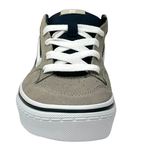 Vans Caldrone Youth Boy's Suede Sneakers Size 2 Gray/Navy Blue Classic Style