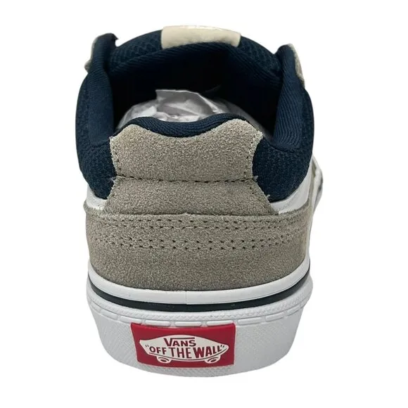 Vans Caldrone Youth Boy's Suede Sneakers Size 2 Gray/Navy Blue Classic Style