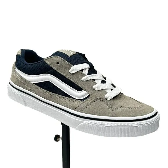 Vans Caldrone Youth Boy's Suede Sneakers Size 2 Gray/Navy Blue Classic Style