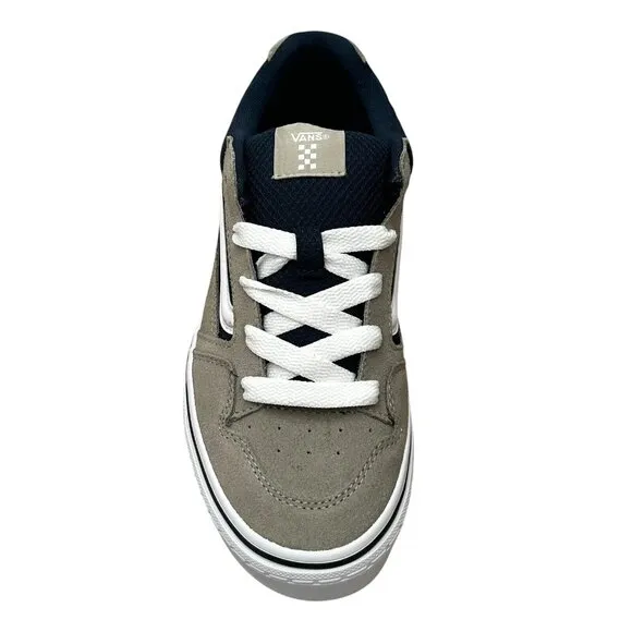 Vans Caldrone Youth Boy's Suede Sneakers Size 2 Gray/Navy Blue Classic Style