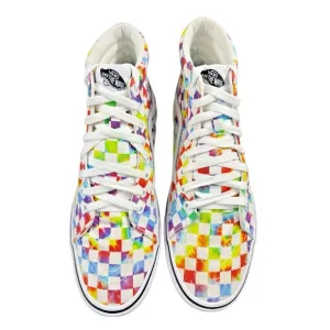 Vans Comfycush Sk8-Hi Tie-Dye Checkerboard Sneakers - Men's 10.5 / Women's 12