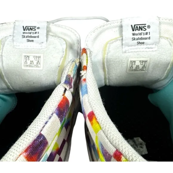Vans Comfycush Sk8-Hi Tie-Dye Checkerboard Sneakers - Men's 10.5 / Women's 12