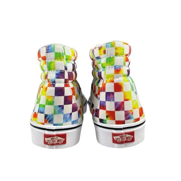 Vans Comfycush Sk8-Hi Tie-Dye Checkerboard Sneakers - Men's 10.5 / Women's 12