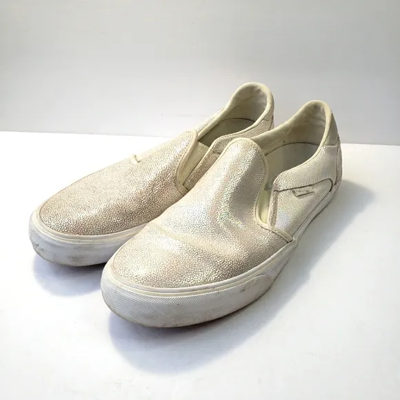 Vans holographic women's slip-on deluxe comfort loafers