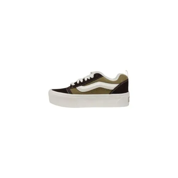 Vans Leather Lace-Up Rubber Sole Sneakers Women Green