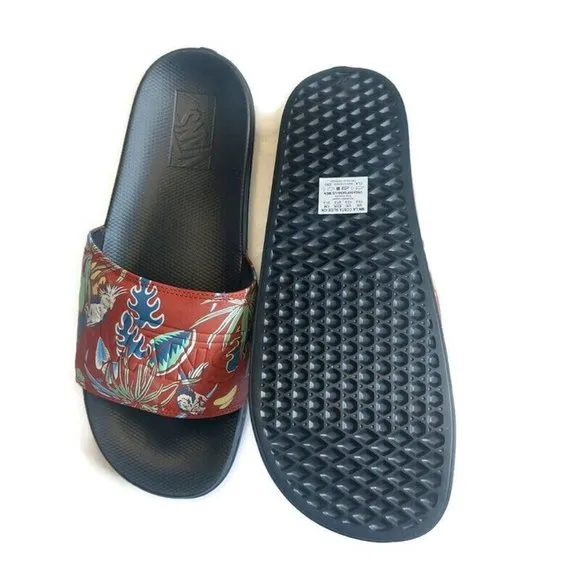 VANS Mens Size 13 La Costa Slide On Sandal Shower Slide Hawaiian Jungle