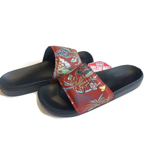 VANS Mens Size 13 La Costa Slide On Sandal Shower Slide Hawaiian Jungle