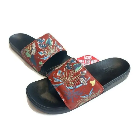 VANS Mens Size 13 La Costa Slide On Sandal Shower Slide Hawaiian Jungle