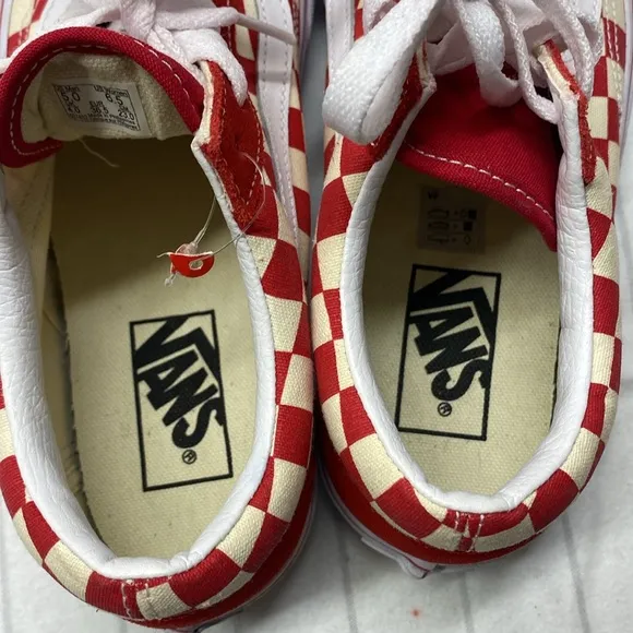 Vans Old Skool Checkerboard Racing Red Checkered Sneakers, Size 5.0