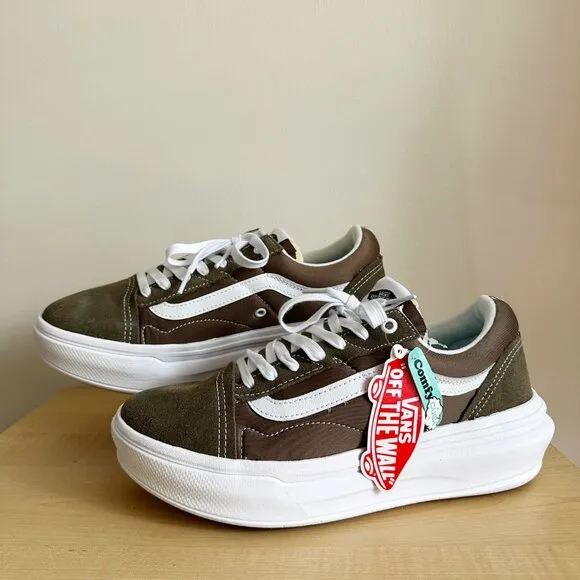 VANS Old Skool Overt CC Sneakers Men’s Low Canvas Suede Beige Skate VN0A7Q5E1NU